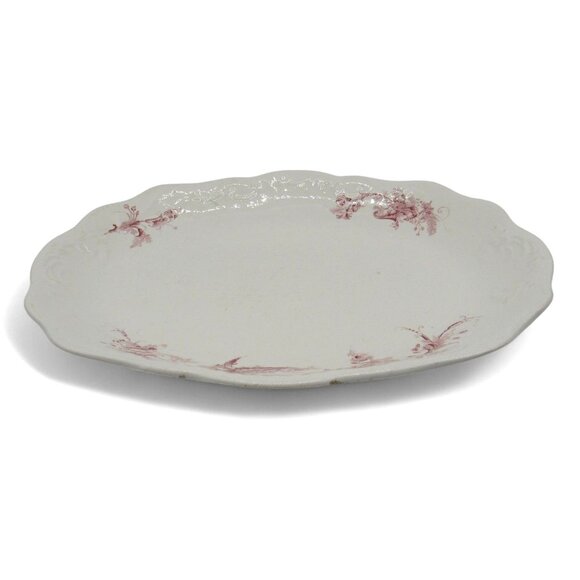 Rare SAMUEL FORD And Co England Eltham Red Porcelain Platter Vintage 16" - Picture 11 of 11